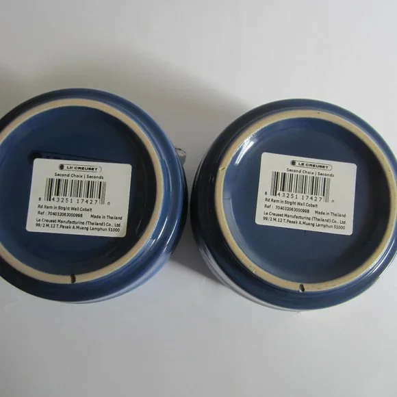 Le Creuset Ramekin Ceramic Stoneware Blue 2 Pieces Set - Picture 3 of 4